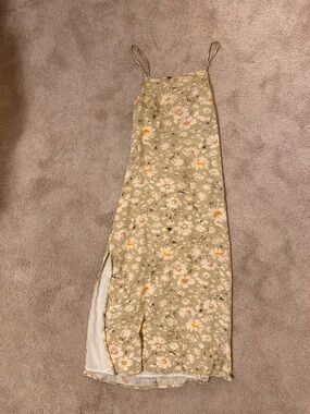 American Eagle Outfitters Olive Green Floral Maxi Dress